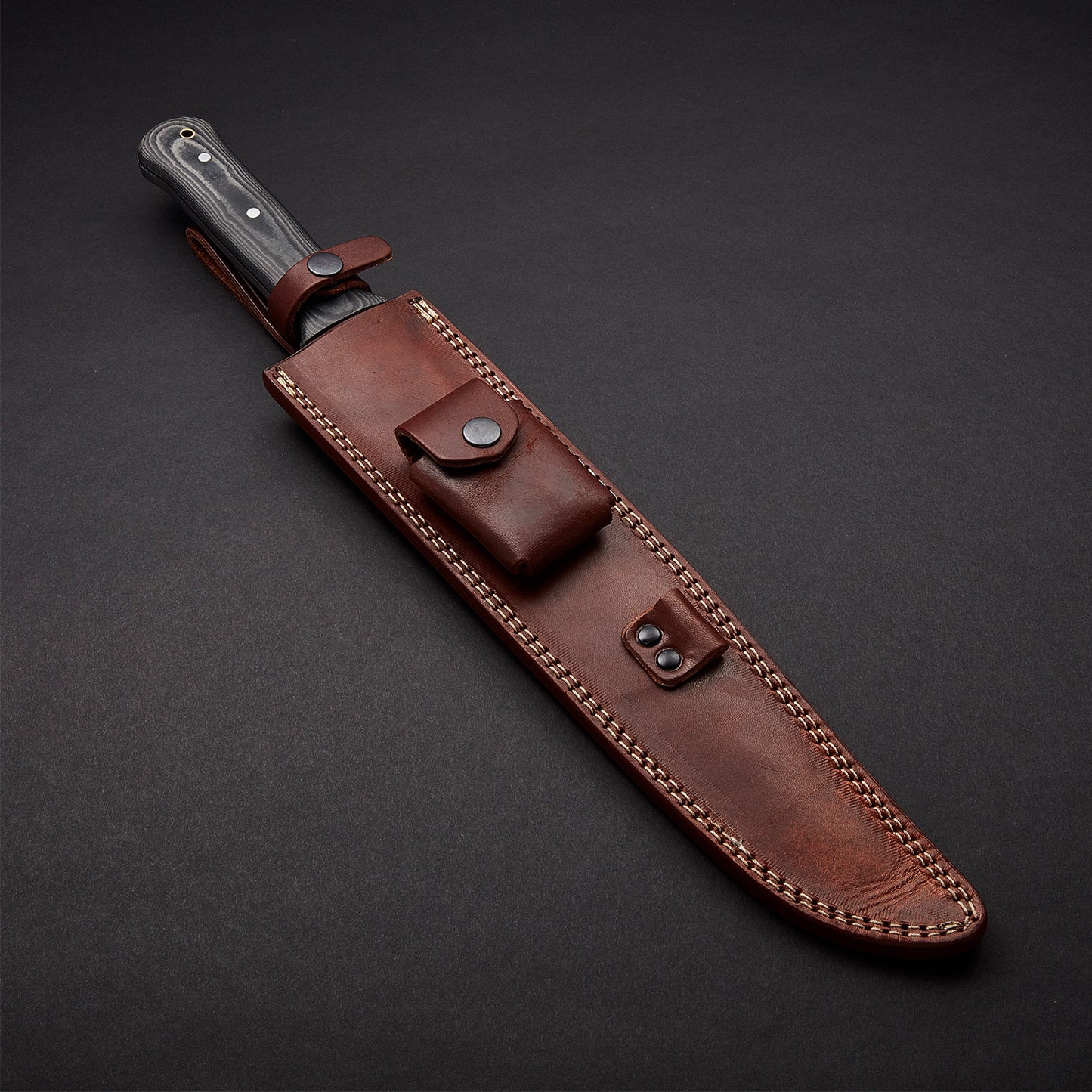 Custom Handmade Hunting Sword With D2 Tool Steel Blade And A Leather Sheath  3