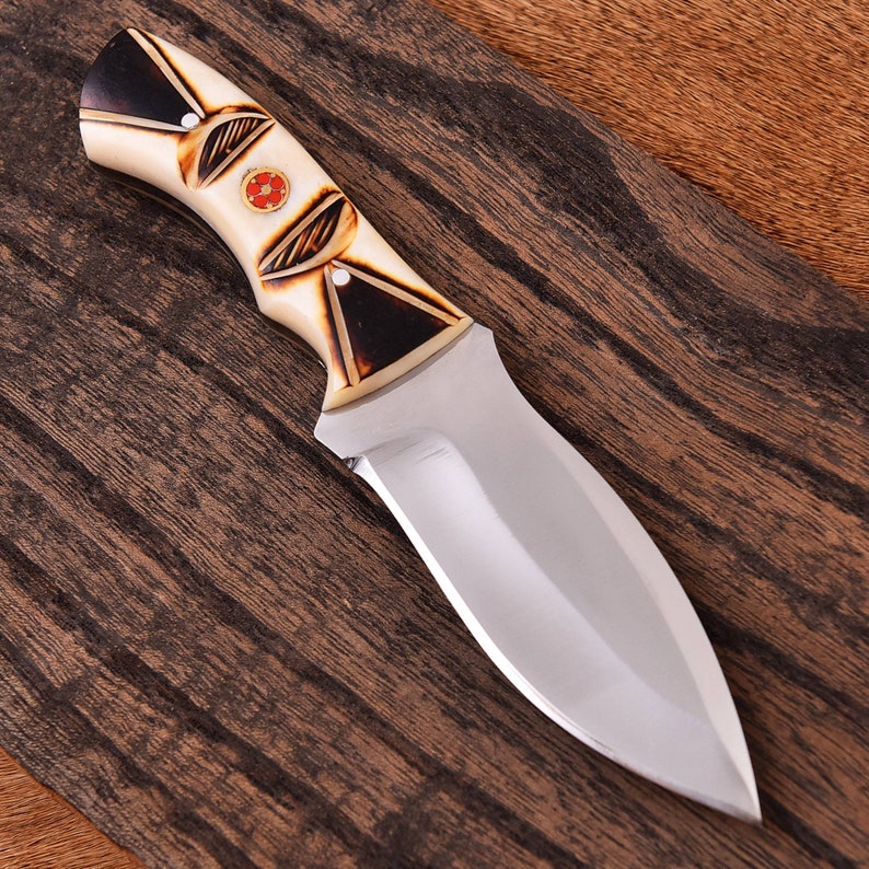 Custom Handmade J2 Steel Hunting Knife Bone Handle Camping Knife Survival Tool  Hunting Knife Fathers Day Gift Gif 3