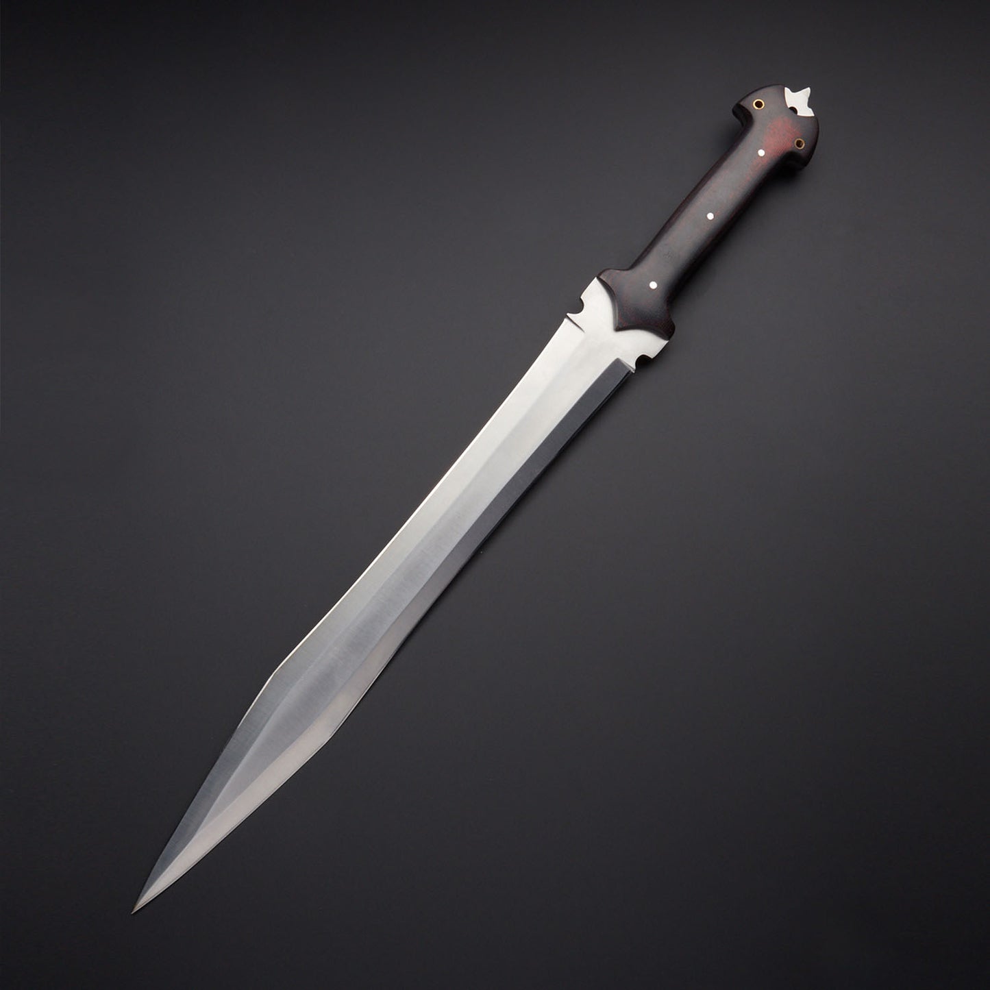 Custom Handmade D2 Tool Steel Hunting Sword  Leather Sheath 1
