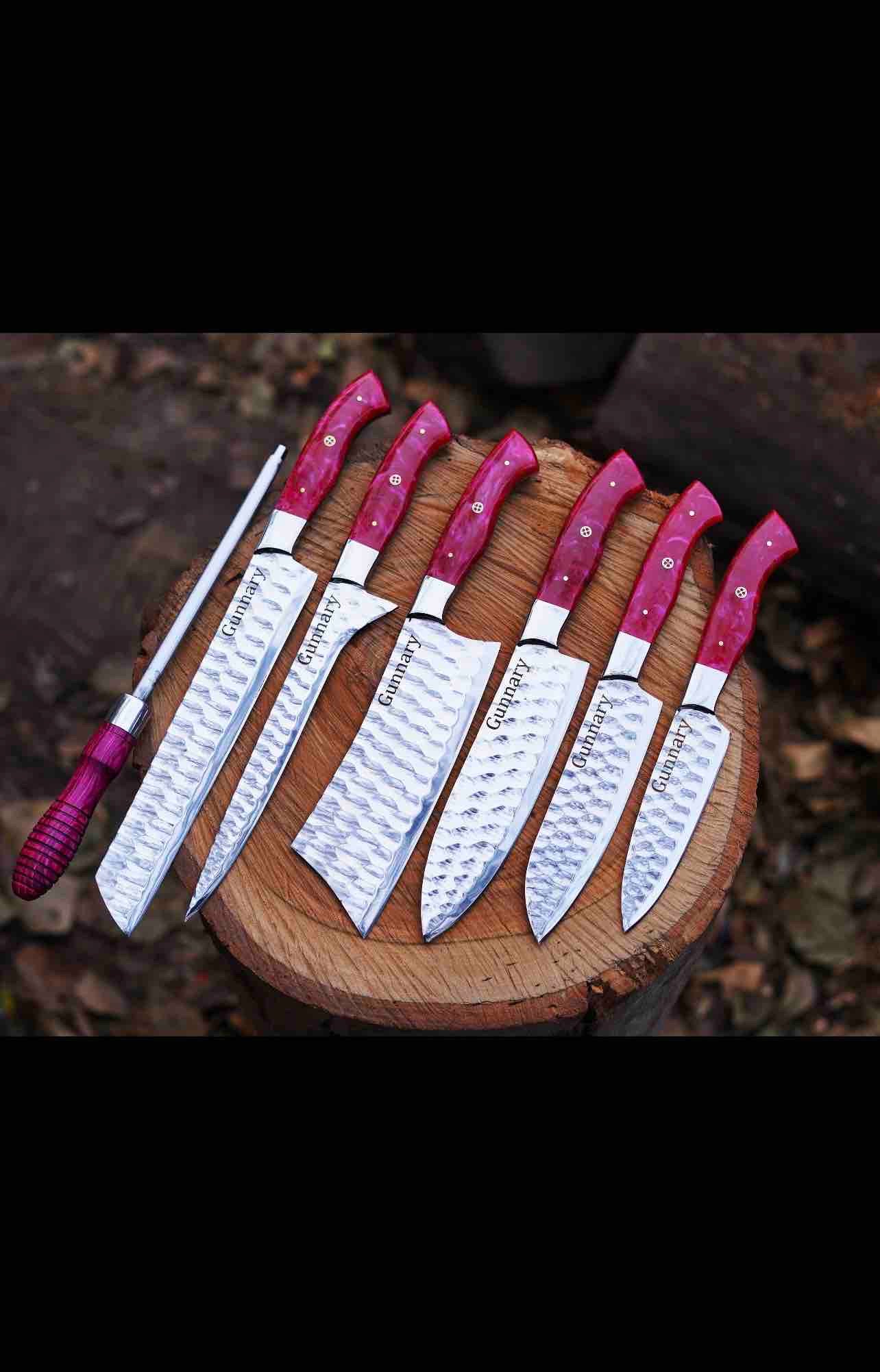 Personalized Handmade Chef Knives Set 7Pcs Perfect Gift For Cooking Lovers Gift For Husband Gift For Wedding Couples 1