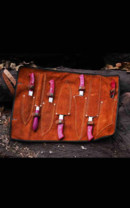 Personalized Handmade Chef Knives Set 7Pcs Perfect Gift For Cooking Lovers Gift For Husband Gift For Wedding Couples 4