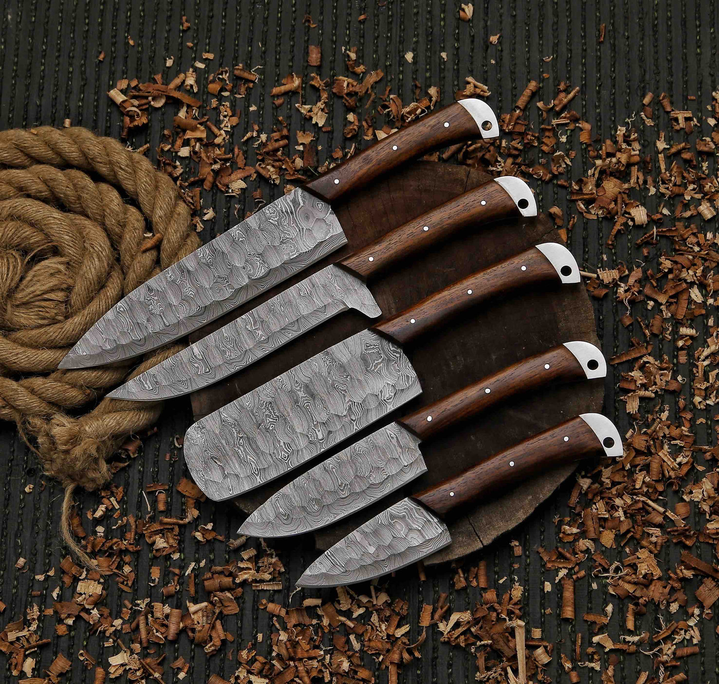Etched J2 Steel Chef Knife, J2 Kitchen Knife with Turquoise & Wenge wood, BBQ Boning Slicing Knife Gift for men Personal