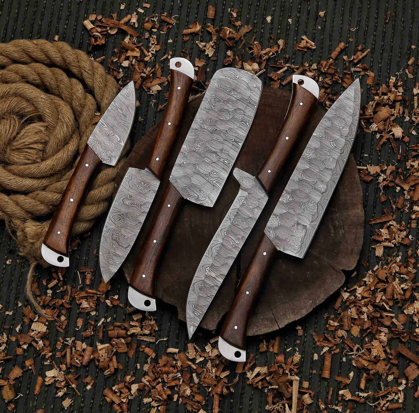 Etched J2 Steel Chef Knife J2 Kitchen Knife With Turquoise  Wenge Wood BBQ Boning Slicing Knife Gift For Men Personal 2