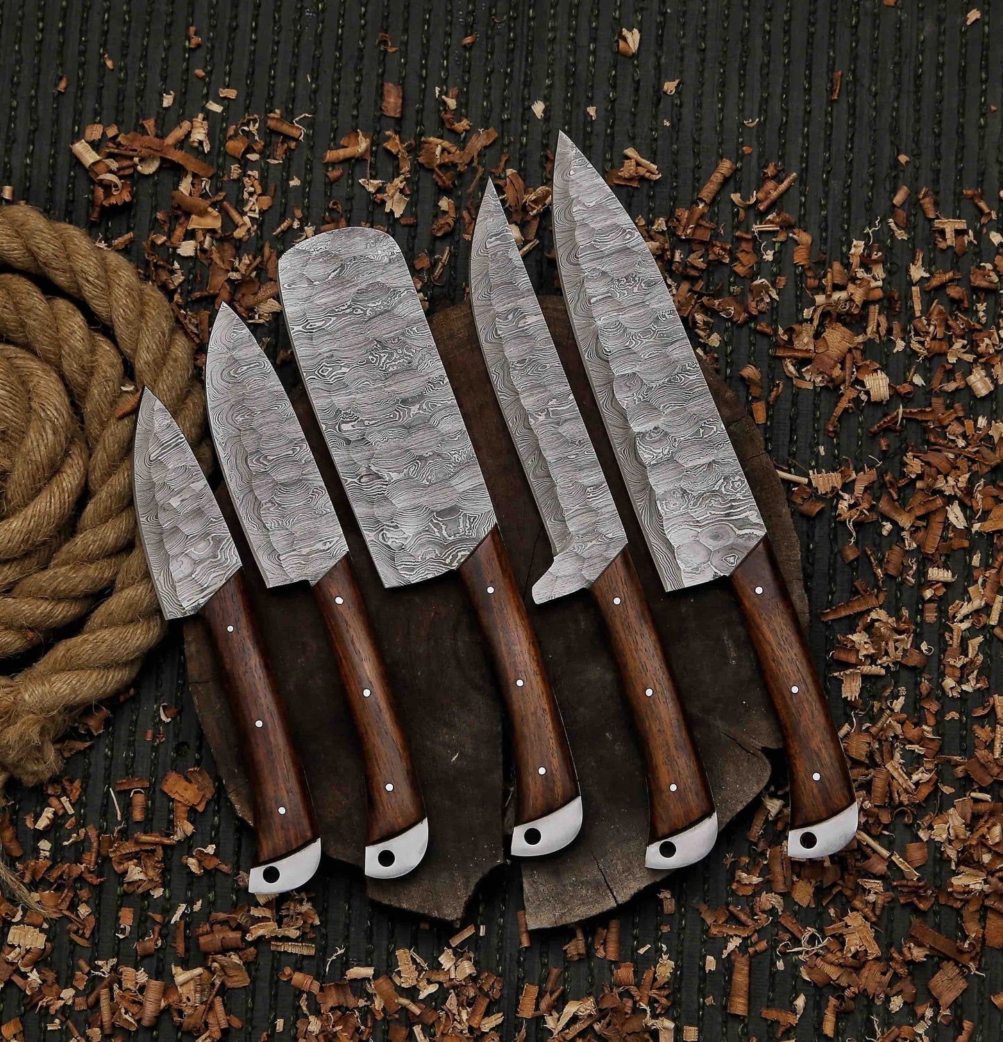 Etched J2 Steel Chef Knife J2 Kitchen Knife With Turquoise  Wenge Wood BBQ Boning Slicing Knife Gift For Men Personal 3