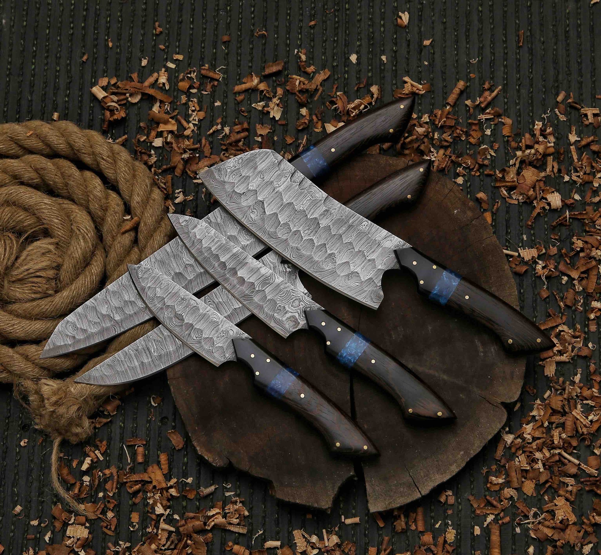 Etched J2 Steel Chef Knife J2 Kitchen Knife With Turquoise  Wenge Wood BBQ Boning Slicing Knife Gift