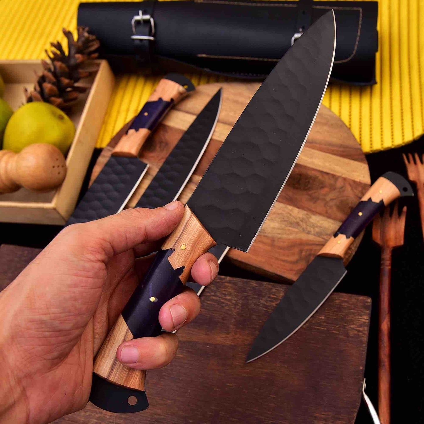 Custom Handmade Chef Knife Set Best Gift For Him 5ps Knife Set Christmas Gift Halloween Gift Kitchen Knife Set 1