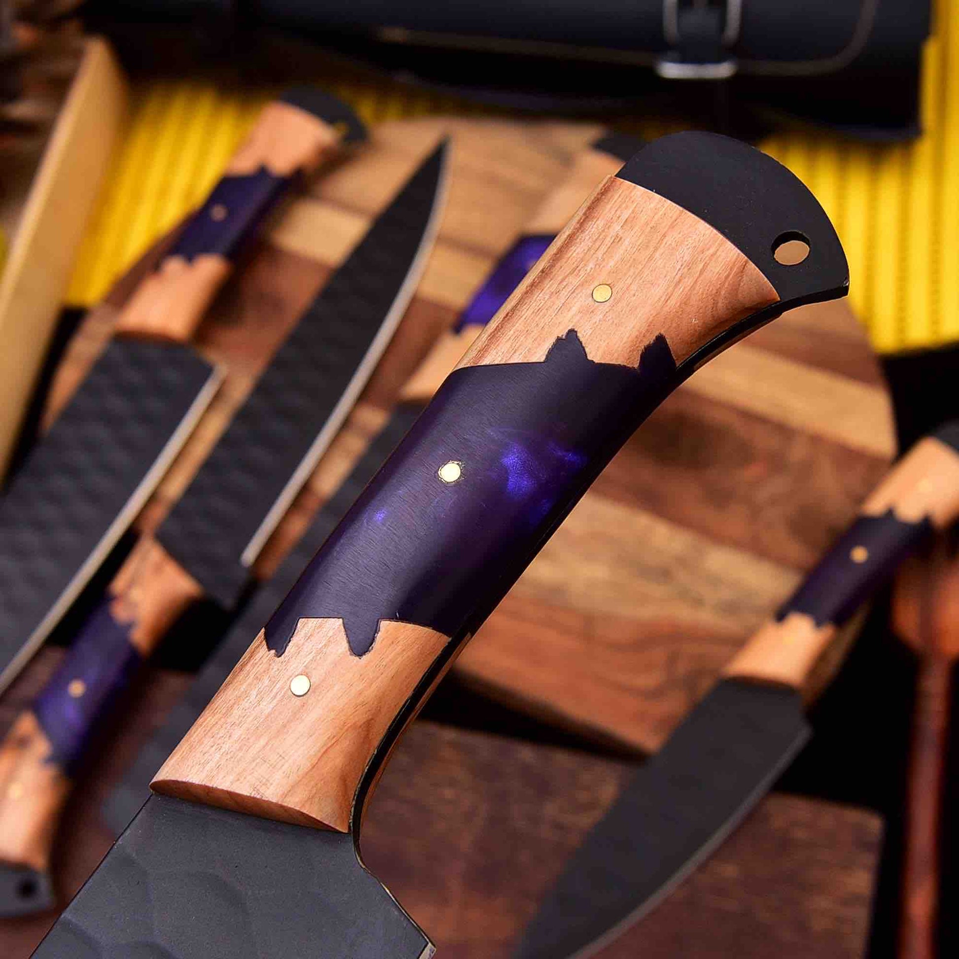 Custom Handmade Chef Knife Set Best Gift For Him 5ps Knife Set Christmas Gift Halloween Gift Kitchen Knife Set 4