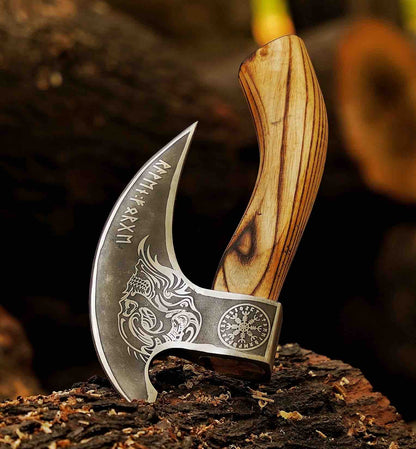 Crazy Viking Pizza Cutter Axe Original Custom Hand Forged Pizza Axe Handmade Gift For Best Man Best Birthday 1