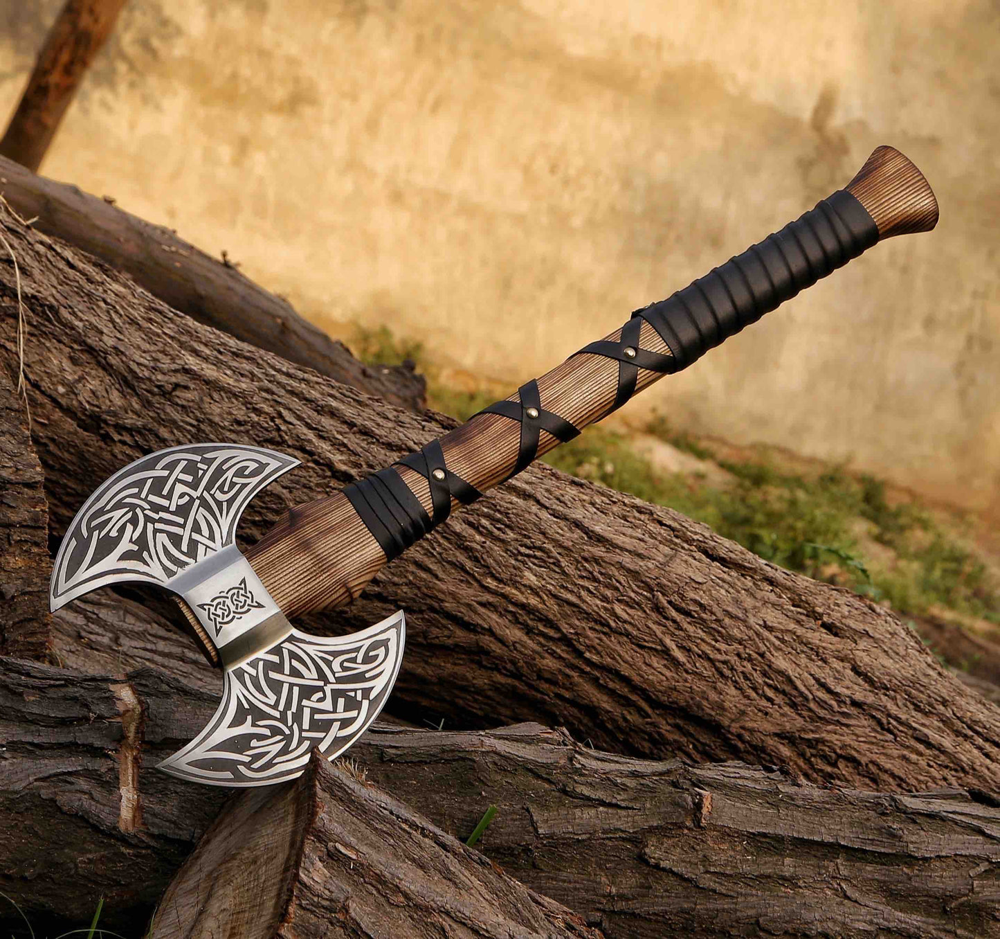 Double Headed Viking Axe Bearded Axe Hand Forged Steel Double Blade Viking Axe Gift For Him Christmas Gift 3