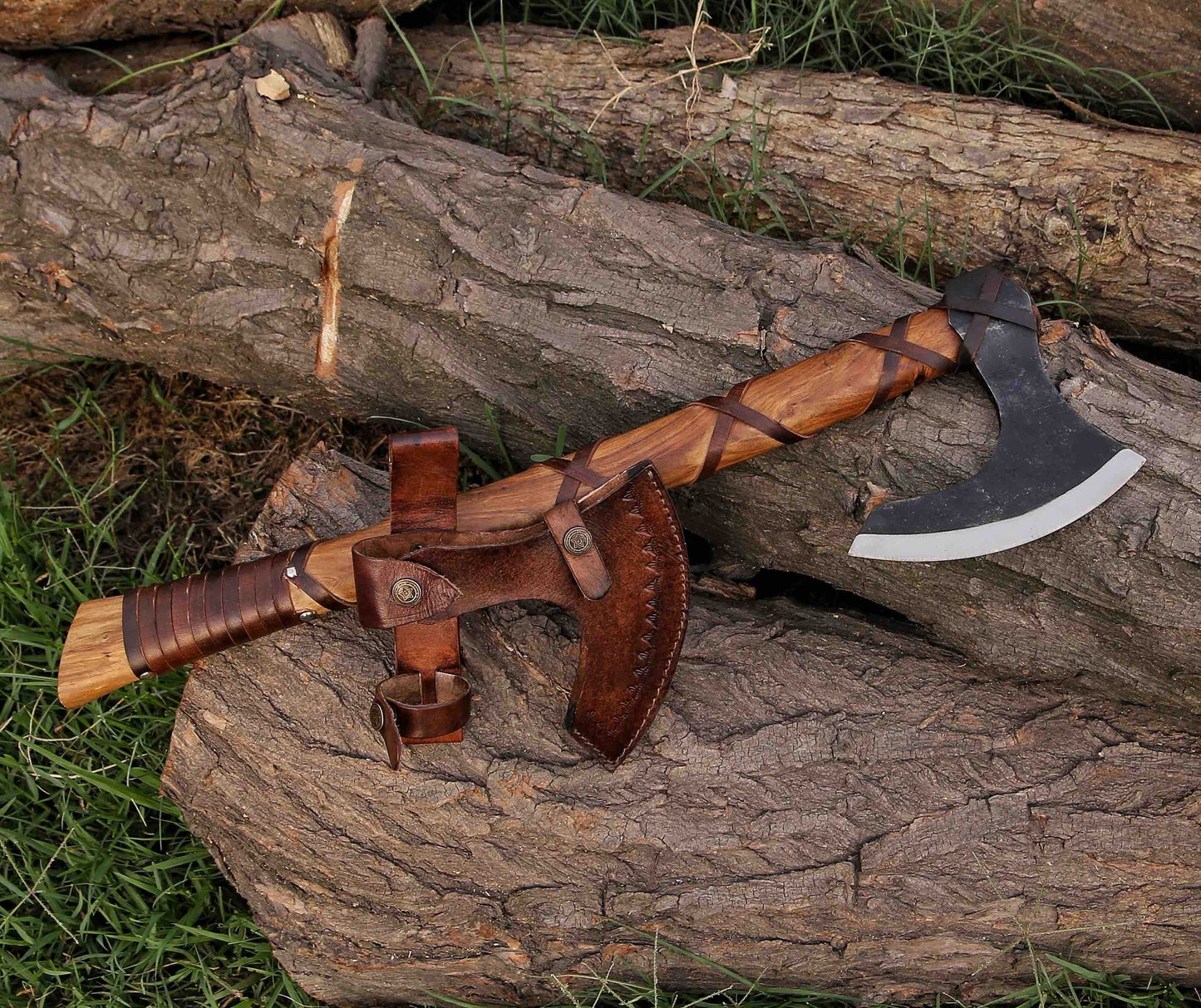 Viking Axe, Bearded Axe Hand Forged Steel Double Blade Viking Axe Gift For Him, Christmas Gift