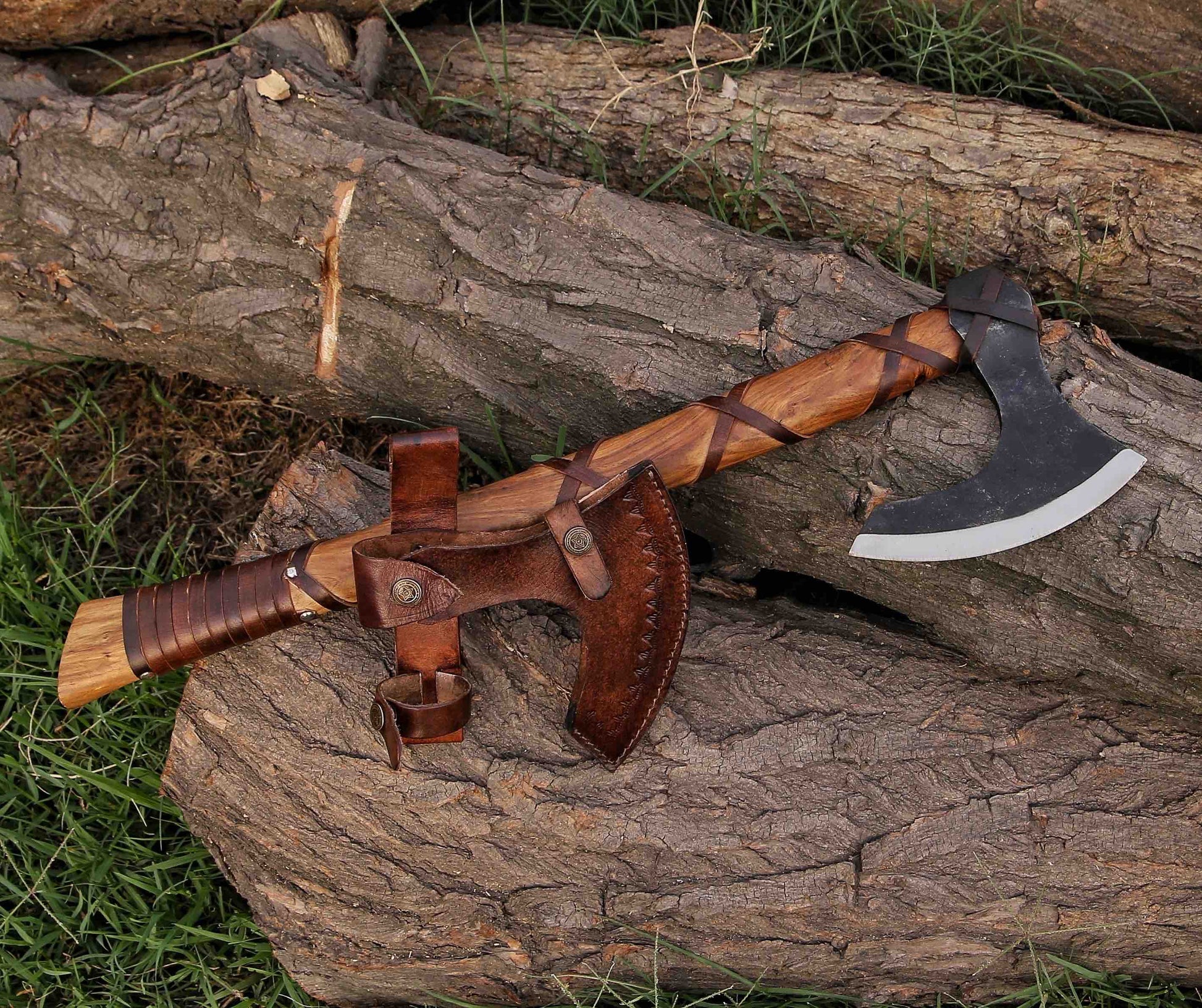 Viking Axe, Bearded Axe Hand Forged Steel Double Blade Viking Axe Gift For Him, Christmas Gift