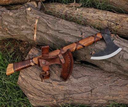 Viking Axe, Bearded Axe Hand Forged Steel Double Blade Viking Axe Gift For Him, Christmas Gift
