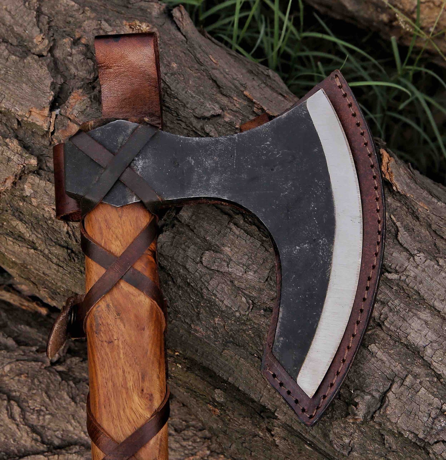 Viking Axe Bearded Axe Hand Forged Steel Double Blade Viking Axe