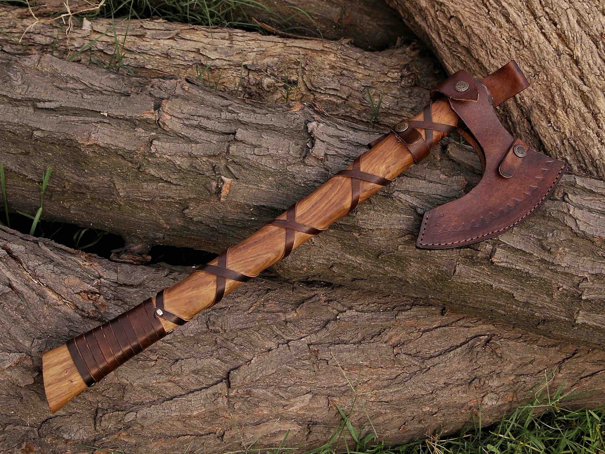 Viking Axe Bearded Axe Hand Forged Steel Double Blade Viking Axe