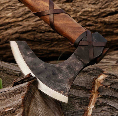 Viking Axe Bearded Axe Hand Forged Steel Double Blade Viking Axe Gift For Him Christmas Gift 4