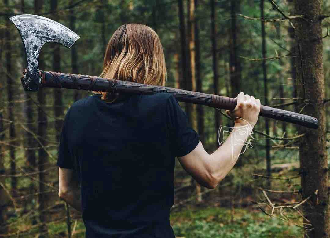 Viking Forged Custom Made Viking AXE Axes Hatchet RAGNAR Gift For Him Forged Birthday Gift For HimAn
