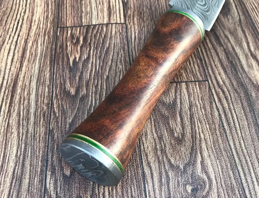 Custom Handmade Damascus Steel Hunting Dagger With Leather 2