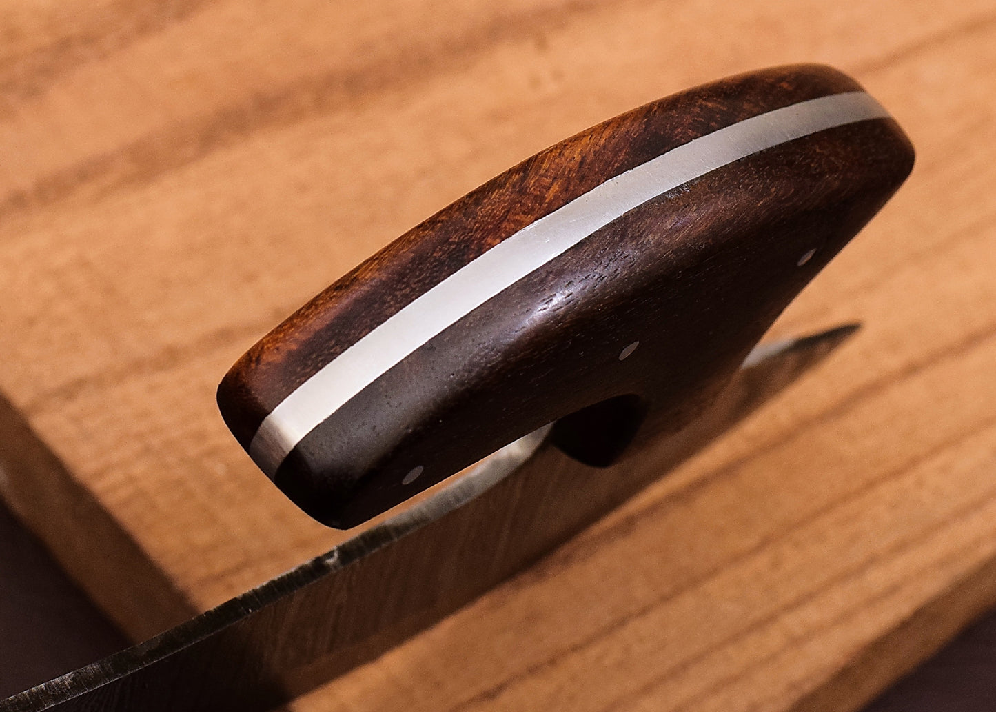 Damascus Chef Kitchen Ulu Knife Celtic Knot Handle Handmade Newly Designed Pizza Cutter Wooden Hand 5