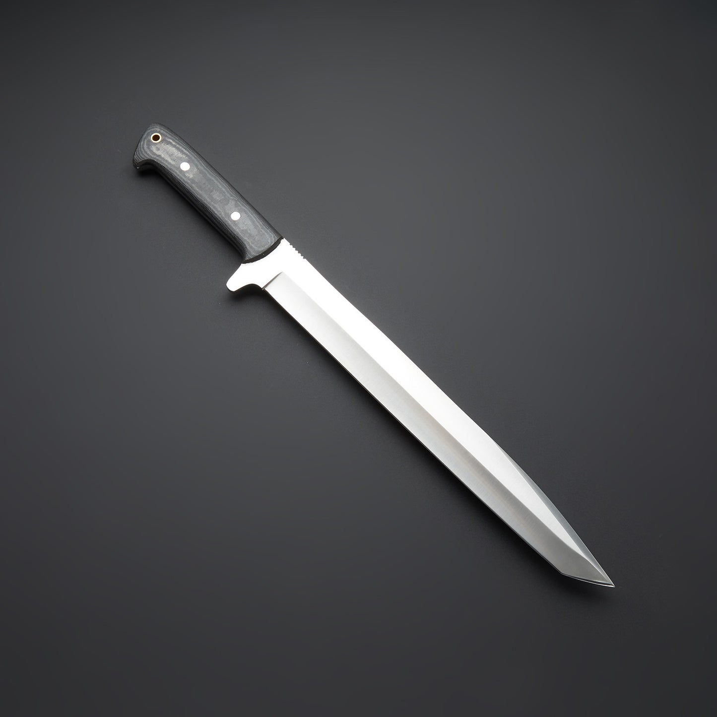 "Custom Handmade Beautifull D2 Tool Steel hunting sword with Multi Color Canvas Micarta Handle / gift for him"