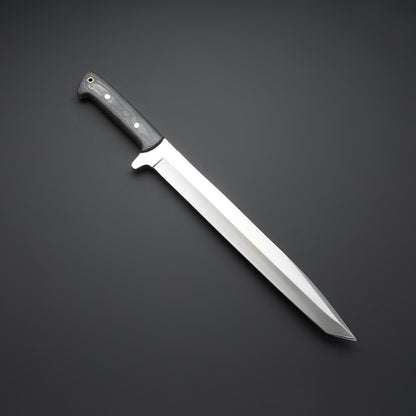 "Custom Handmade Beautifull D2 Tool Steel hunting sword with Multi Color Canvas Micarta Handle / gift for him"
