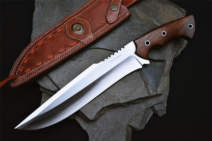 "Custom Handmade Premium D2 Tool Steel hunting Knife with Walnut Wood Handle/GIFT FOR HIM"