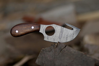 ALFARI Bushcraft Handmade Damascus Steel Fixed Blade Skinning Hunting Knife With Gut Hook Best For  5