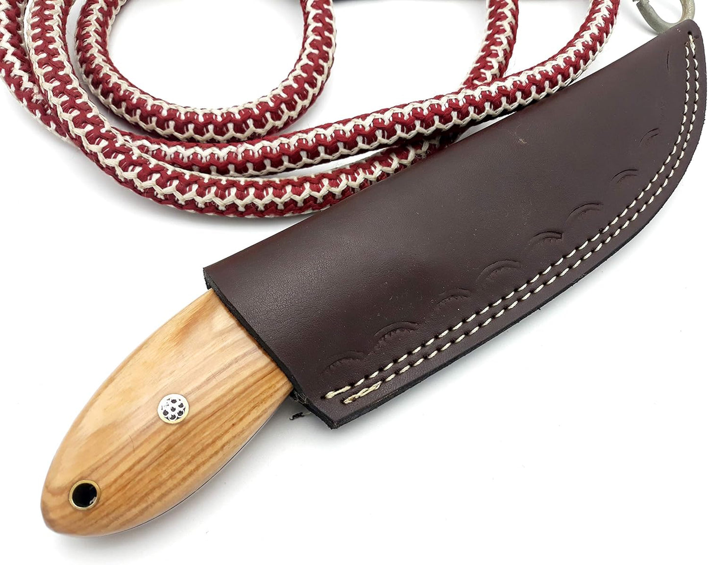 ALFARI Handmade Damascus Steel Fixed Blade Skinning Hunting Knife With Hunting Best For Outdoor Cam 2