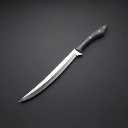 Handmade D2 Steel Hunting Sword  Leather Sheath 1