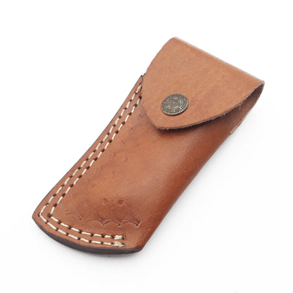 Handmade Damascus Folding Knife Pocket Knife With Leather Sheath Bushcraft Knife For Hunting Outdoo 6