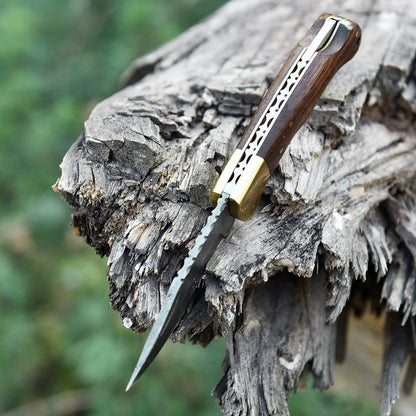 Handmade Damascus Folding Knife For Men  Damascus Hunting Knife With Sheath  Best For Edc Camping H 2