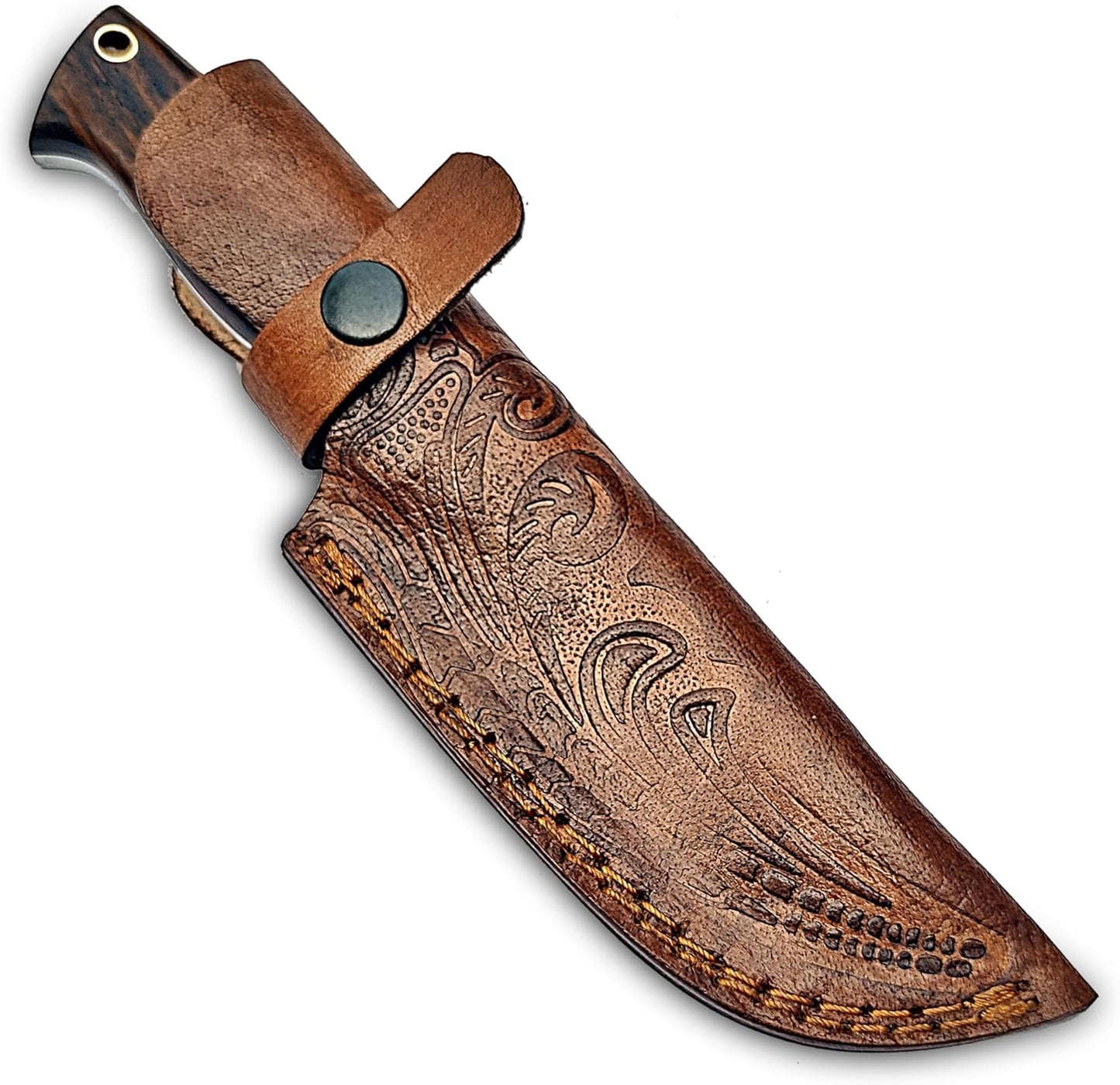 D2 Hunting Knife  10 Inches Handmade Fixed Blade Knife With Leather Sheath  Perfect For Bushcraft C 1