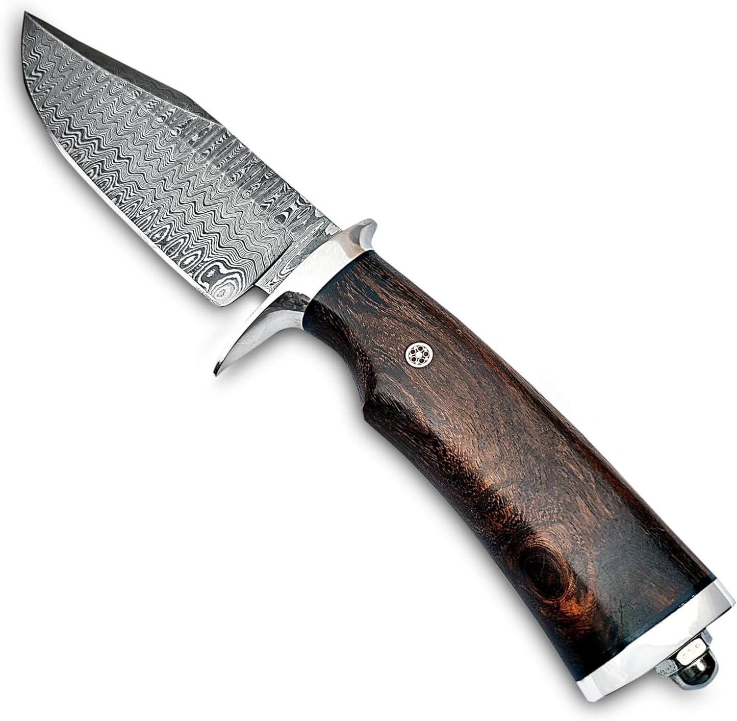 Handmade Damascus Hunting Knife  10 Inches Handmade Knife With Leather Sheath And Wood Handle 3
