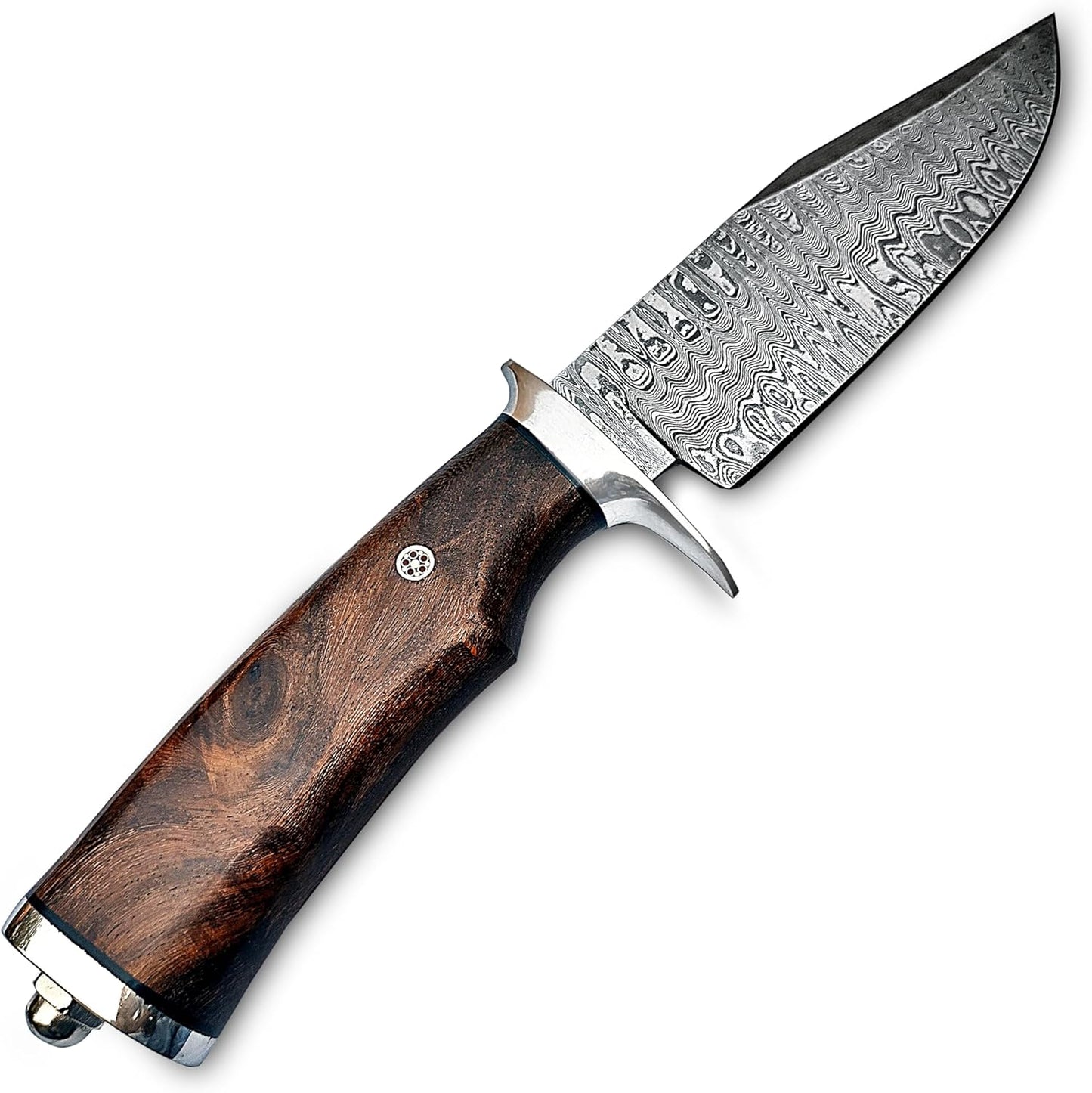 Handmade Damascus Hunting Knife  10 Inches Handmade Knife With Leather Sheath And Wood Handle 4
