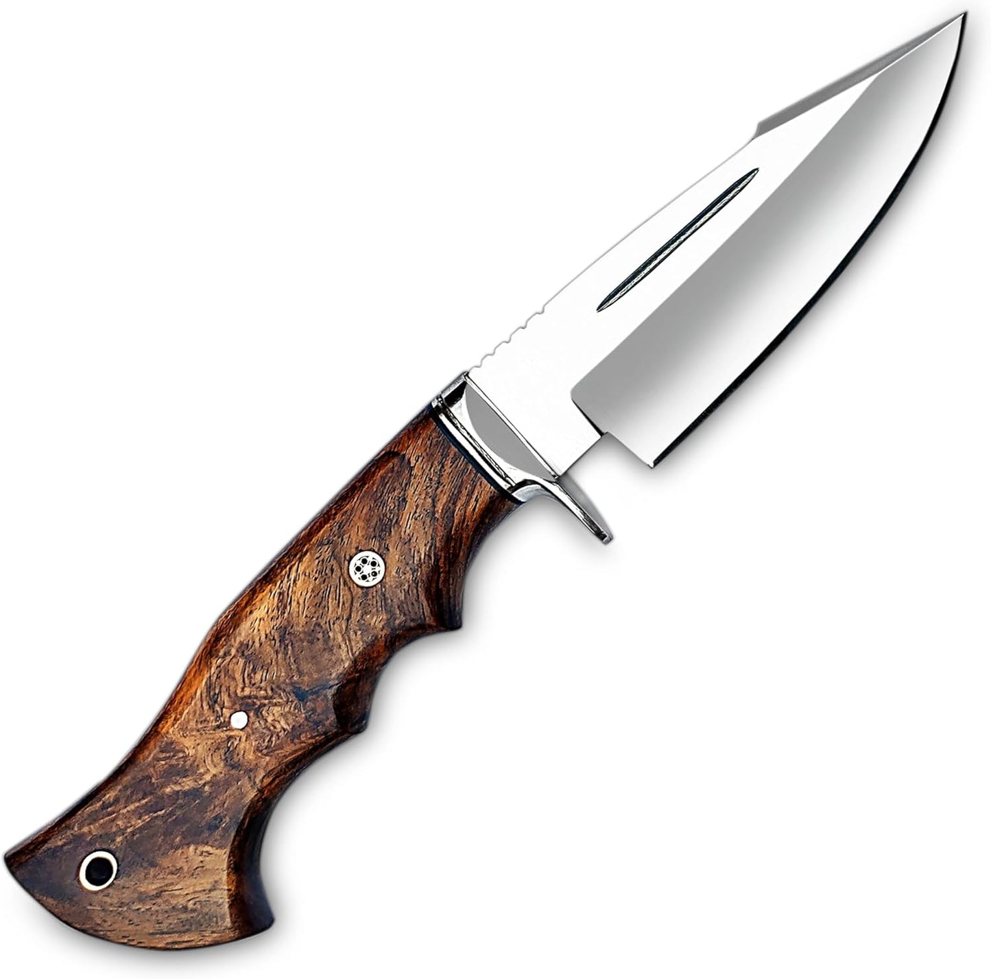 Handmade D2 Steel Hunting Knife  Bushcraft Fixed Blade Knife With Sheath And Horizontal Carry Wood  2