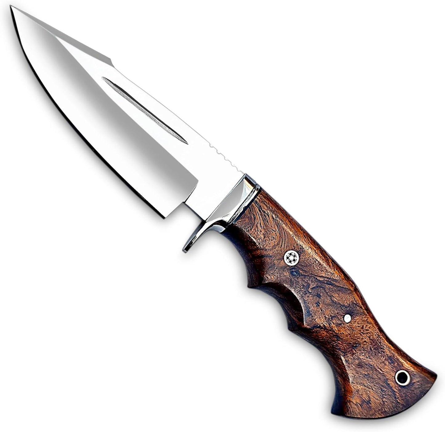 Handmade D2 Steel Hunting Knife  Bushcraft Fixed Blade Knife With Sheath And Horizontal Carry Wood  3