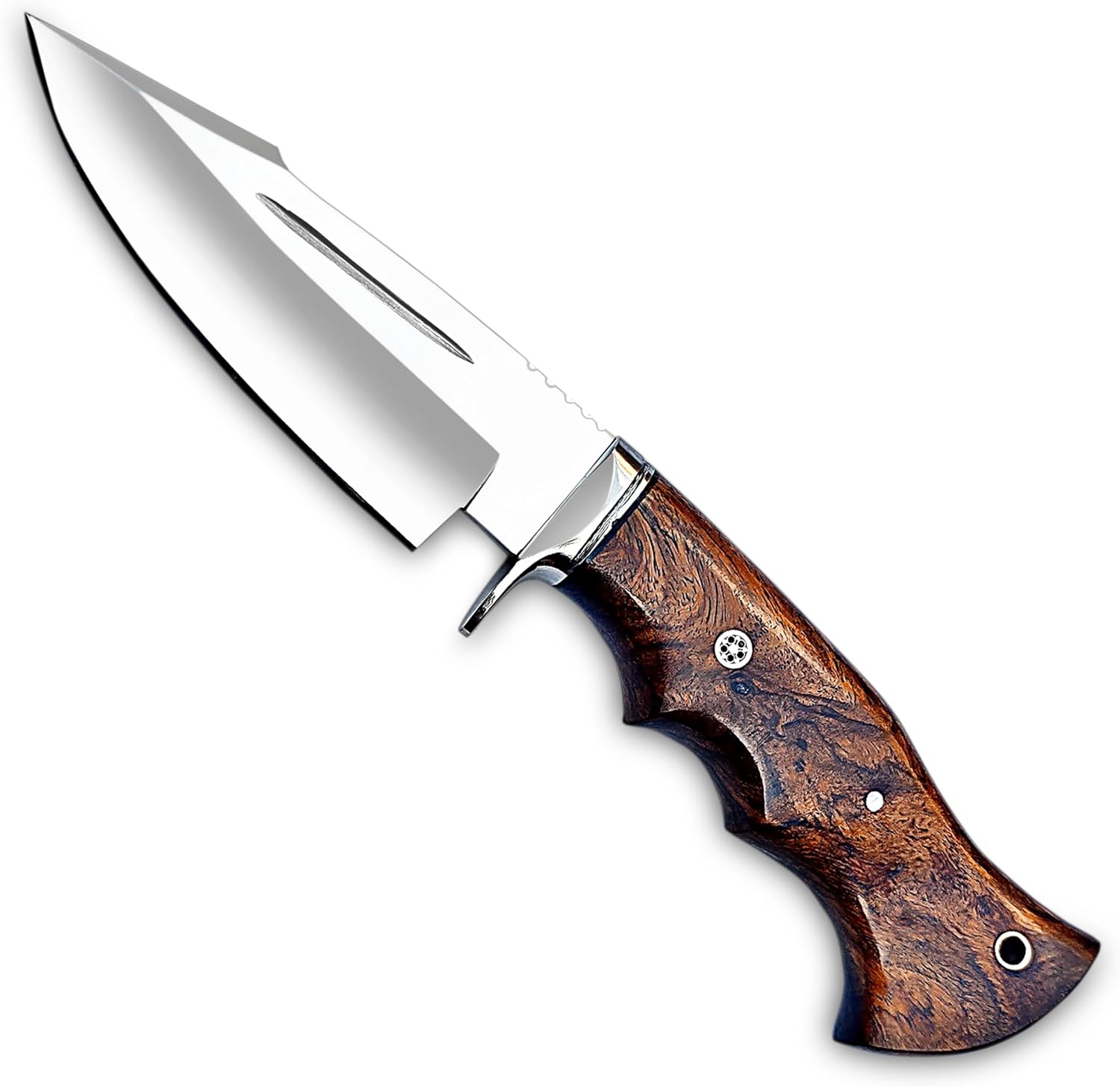 Handmade D2 Steel Hunting Knife  Bushcraft Fixed Blade Knife With Sheath And Horizontal Carry Wood  3