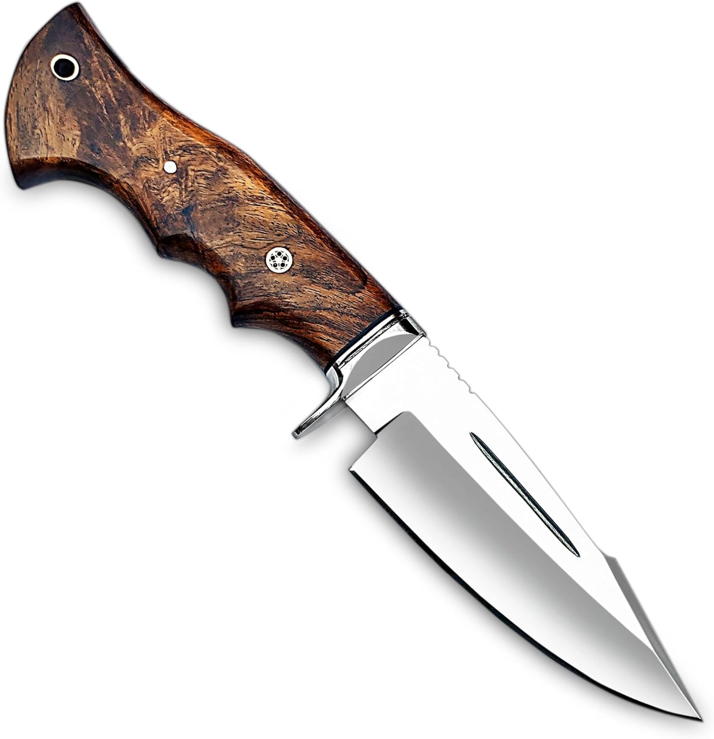 Handmade D2 Steel Hunting Knife  Bushcraft Fixed Blade Knife With Sheath And Horizontal Carry Wood  4