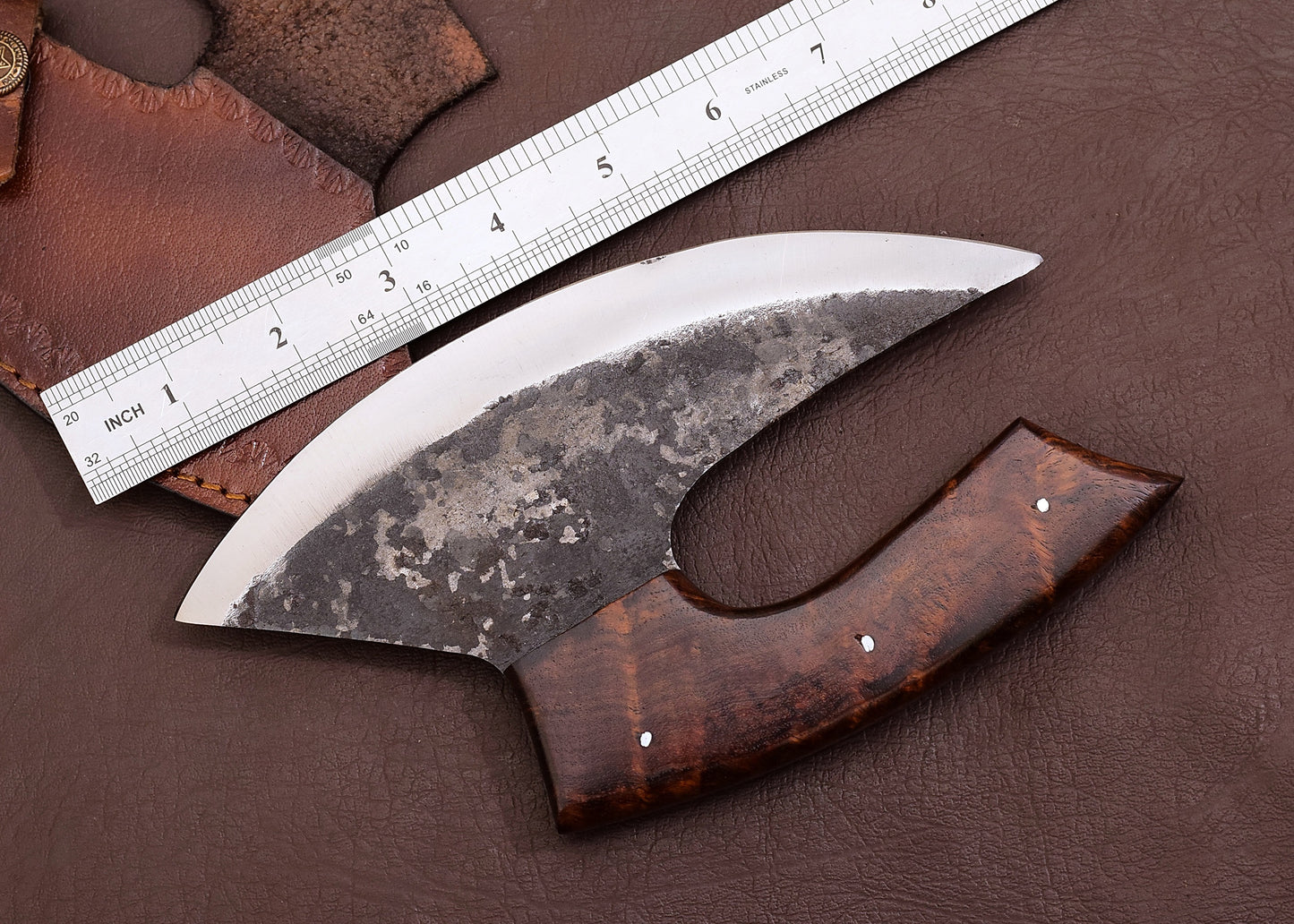 Hand Forged High Carbon Ulu Knife Chef Kitchen Ulu Knife Handmade Pizza Cutter Personalized Gift Fo 2