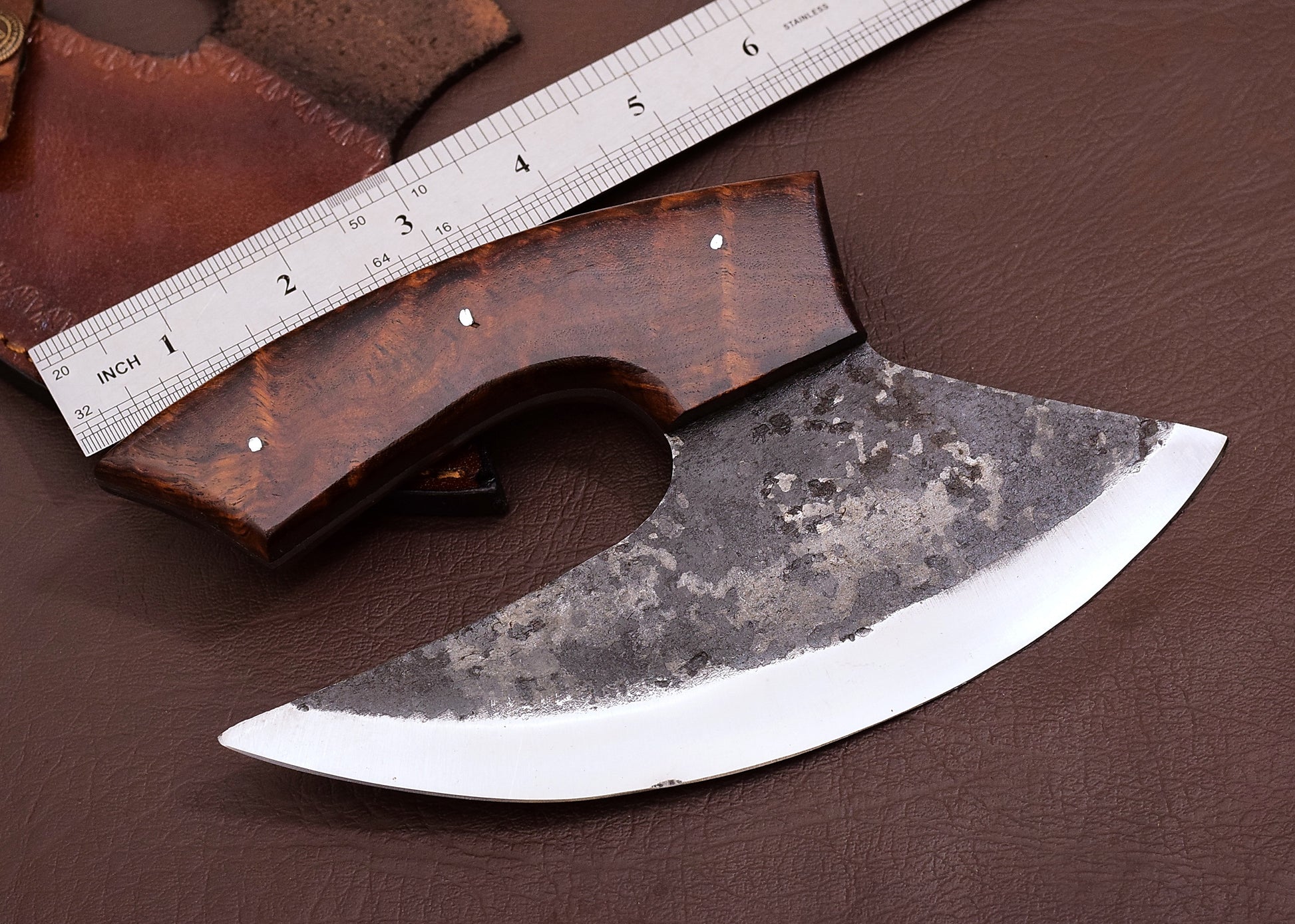 Hand Forged High Carbon Ulu Knife Chef Kitchen Ulu Knife Handmade Pizza Cutter Personalized Gift Fo 3