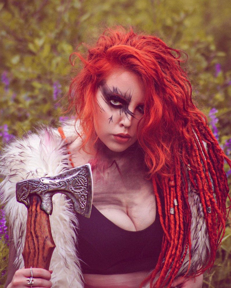 Custom Ragnar Axe Viking Forged Carbon Steel Axe VIKING AXE Hatchet Rose Wood Shaft Camping Axe Wed 1