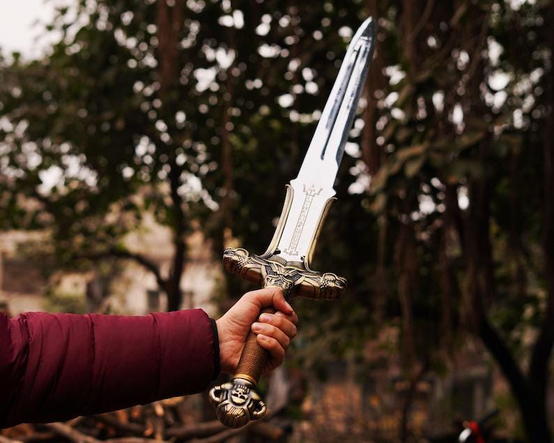 Hand Forged Conan The Barbarian Engraved Sword Steel Sword Sword With Sheath Best Gift For Wedding