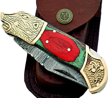 ALFARI Damascus Steel Pocket Knife Hand Made Folding Knife Outdoor Pocket Knife For Camping Hiking  1