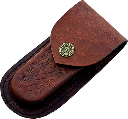 ALFARI Damascus Steel Folding Pocket Knife Blue Small Pocket Knife For Outdoor For Camping Hiking B 4