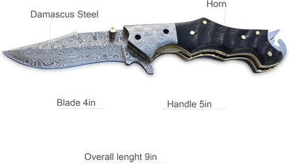 ALFARI Pocket Knives  Folding Knives For Men  Women Personalized Engraved High Carbon Steel Damascu 2