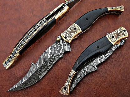 Handmade Damascus Steel Pocket Fathers Day Gift For Men Groomsman Personalized Gift Wedding Anniver 2