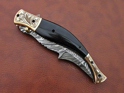 Handmade Damascus Steel Pocket Fathers Day Gift For Men Groomsman Personalized Gift Wedding Anniver 3
