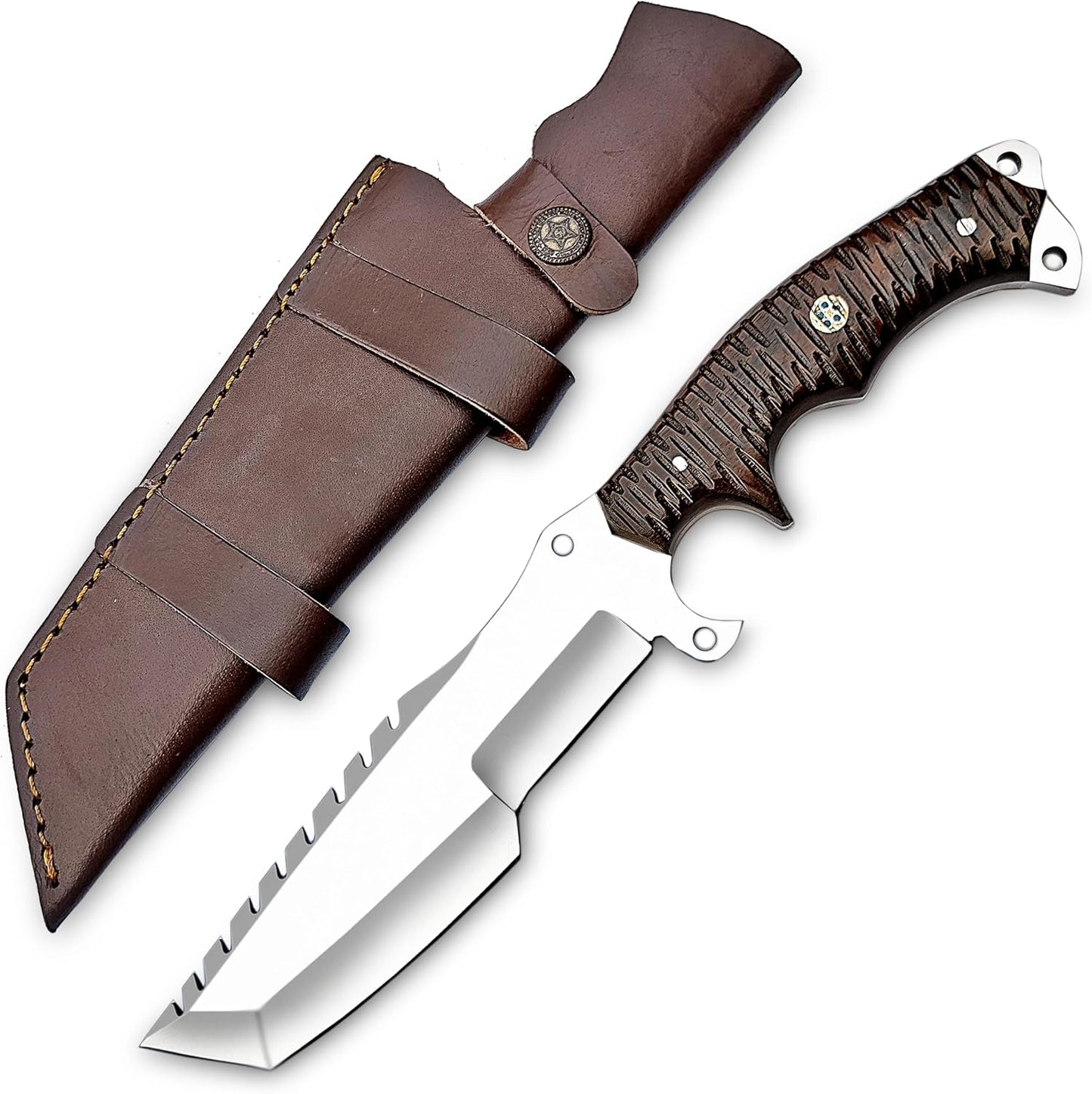 Handmade Tracker Knife with Sheath Outdoor Knife Survival Knife Camping Knife D2 Steel Tracker Knife Fixed Blade Hunting