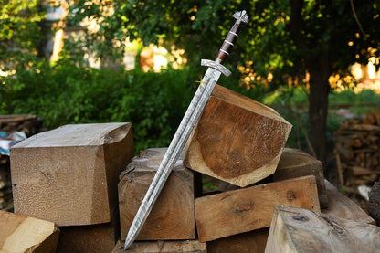 Handmade Damascus Viking Sword Custom Knight Sword With Scabbard Viking Sword With Beautiful Engrav 1