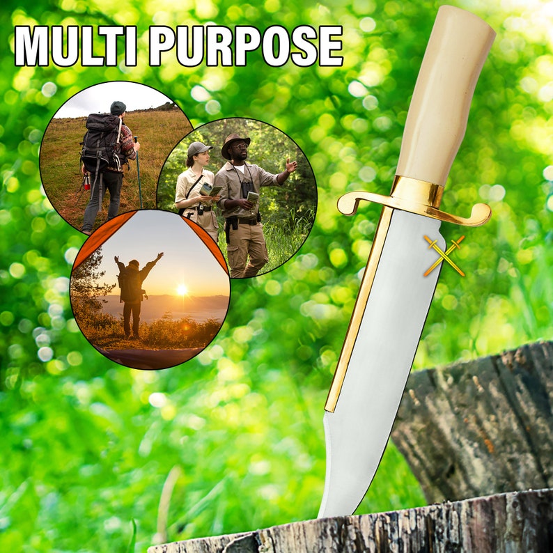 14Handmade Fixed Blade Bowie Knife Musso Bowie Knife With Leather Sheath Hunting Knife Gift For Boy 3