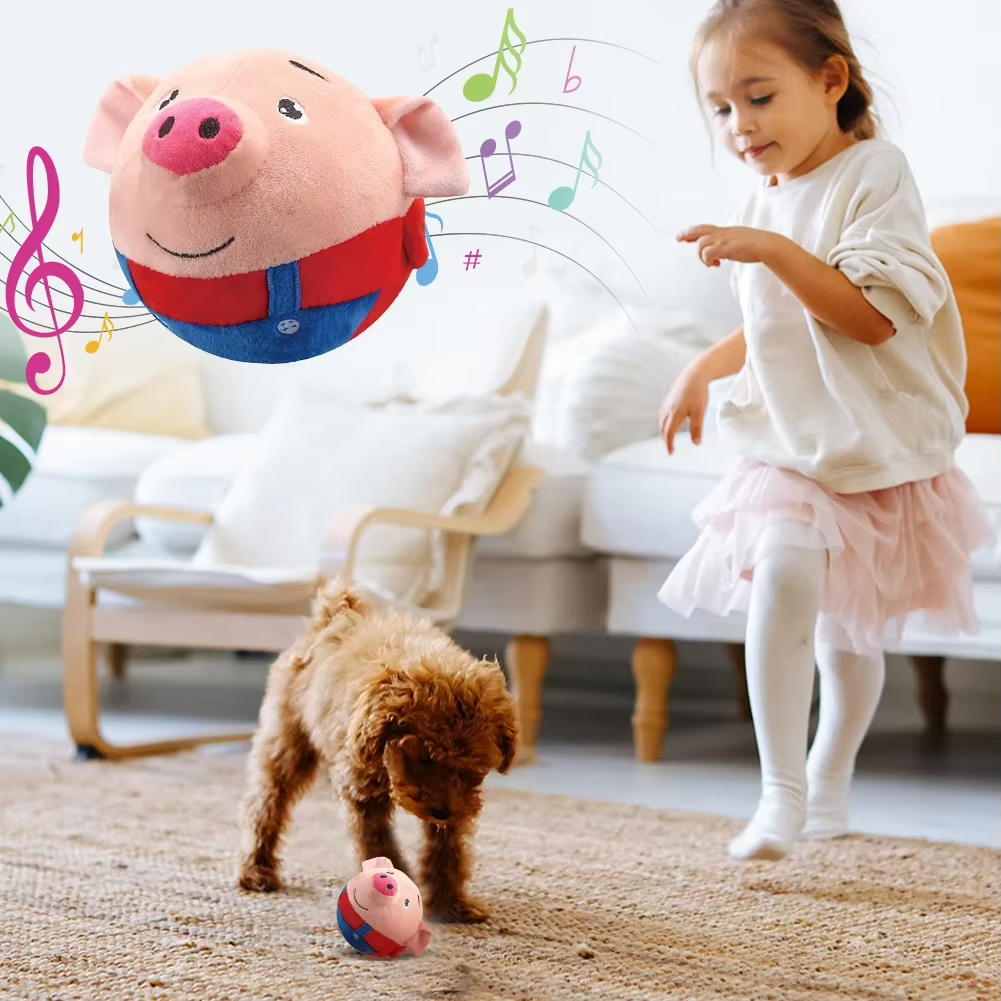 Interactive Plush SelfMoving Bouncing Dog Toy  Squeaky BiteResistant For Small  Medium Dogs 2